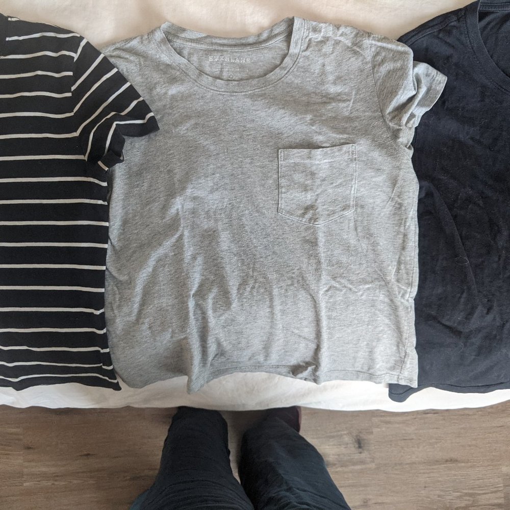 Trio of Everlane Box Cut Ts (SMALL)